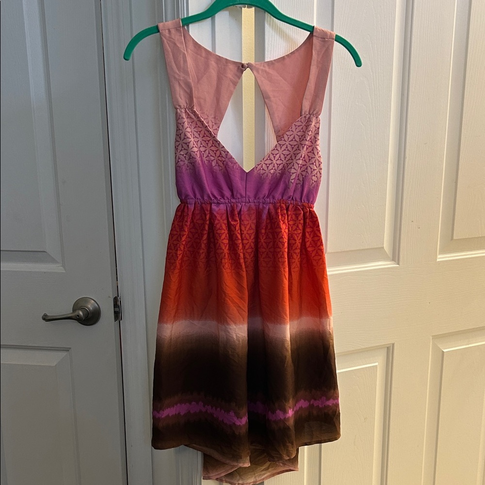 Roxy Pink and Orange Sleeveless Dress
